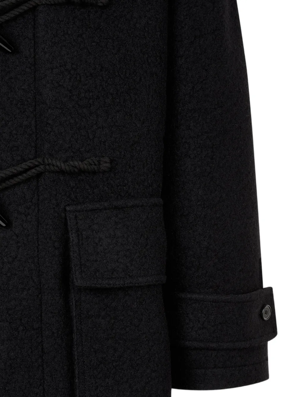 TOMBOY Bouclé duffeljas met capuchon Zwart