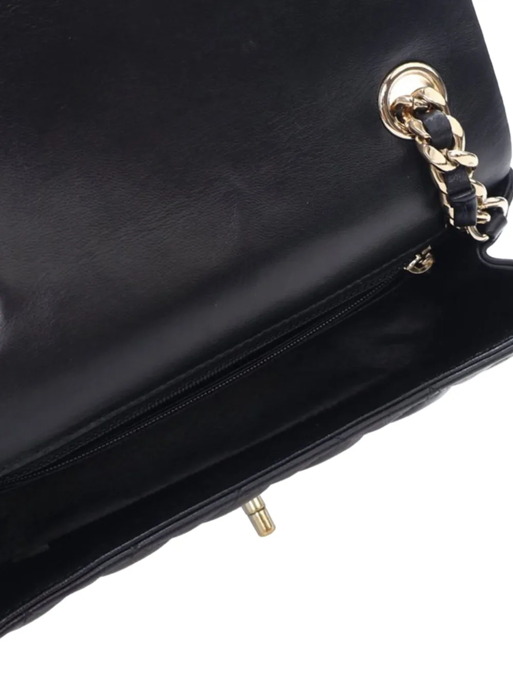 Pre-owned Chanel 2020 Mini Rectangular Classic Lambskin Coco Charms Single Flap Crossbody Bag In Black