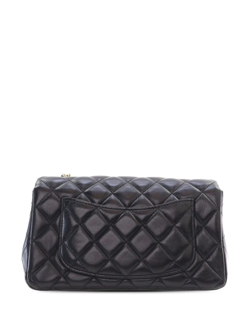 Pre-owned Chanel 2020 Mini Rectangular Classic Lambskin Coco Charms Single Flap Crossbody Bag In Black