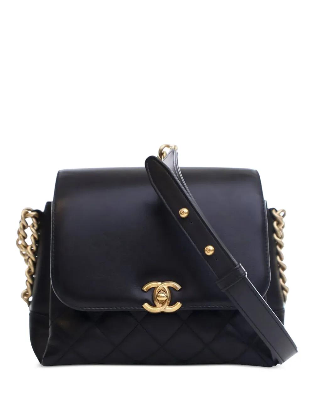 CHANEL Pre-Owned 2019 マトラッセ ゴートスキン サイド チェーン コンパートメント フラップ ショルダーバッグ -