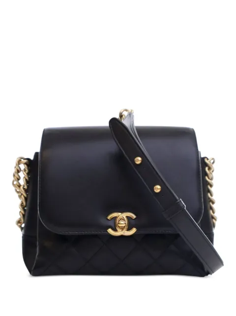 CHANEL Pre-Owned 2019 Quilted Goatskin Side Chain Compartment Flap crossbody bag