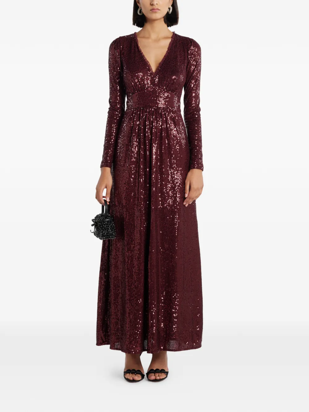 Needle & Thread Chelsea midi-jurk met pailletten en V-hals Rood