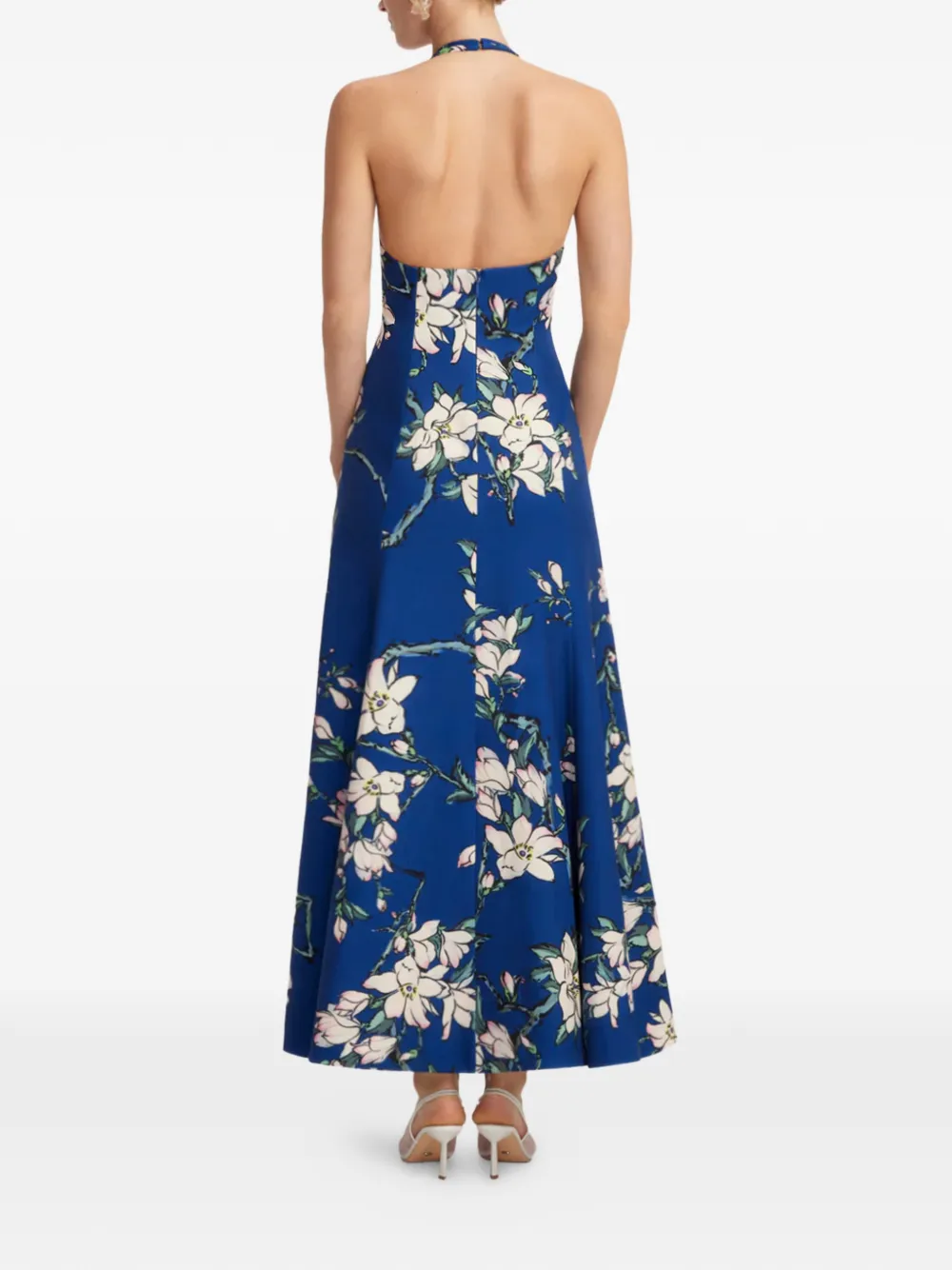 Leo Lin Midi-jurk met bloemenprint Blauw