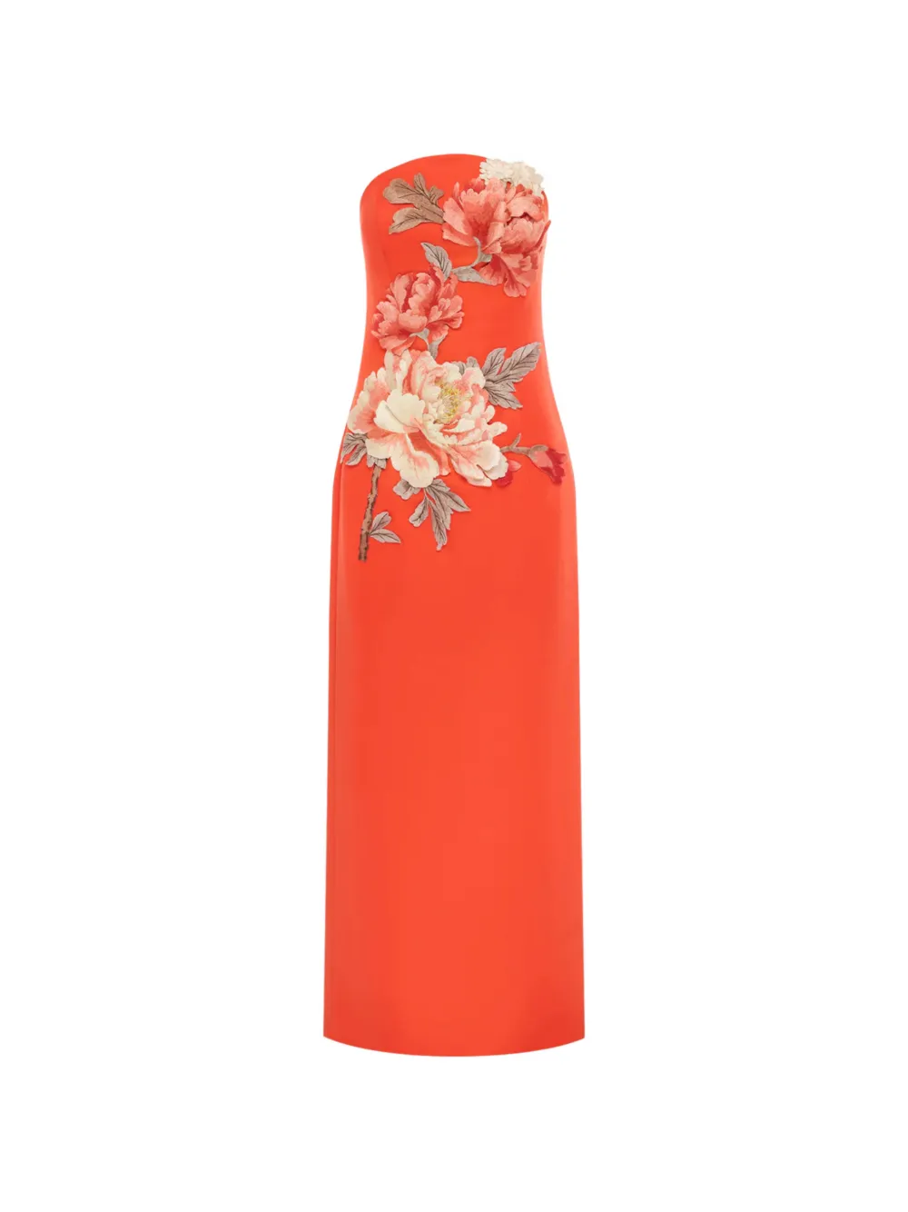 Leo Lin Ava floral midi dress - Arancione