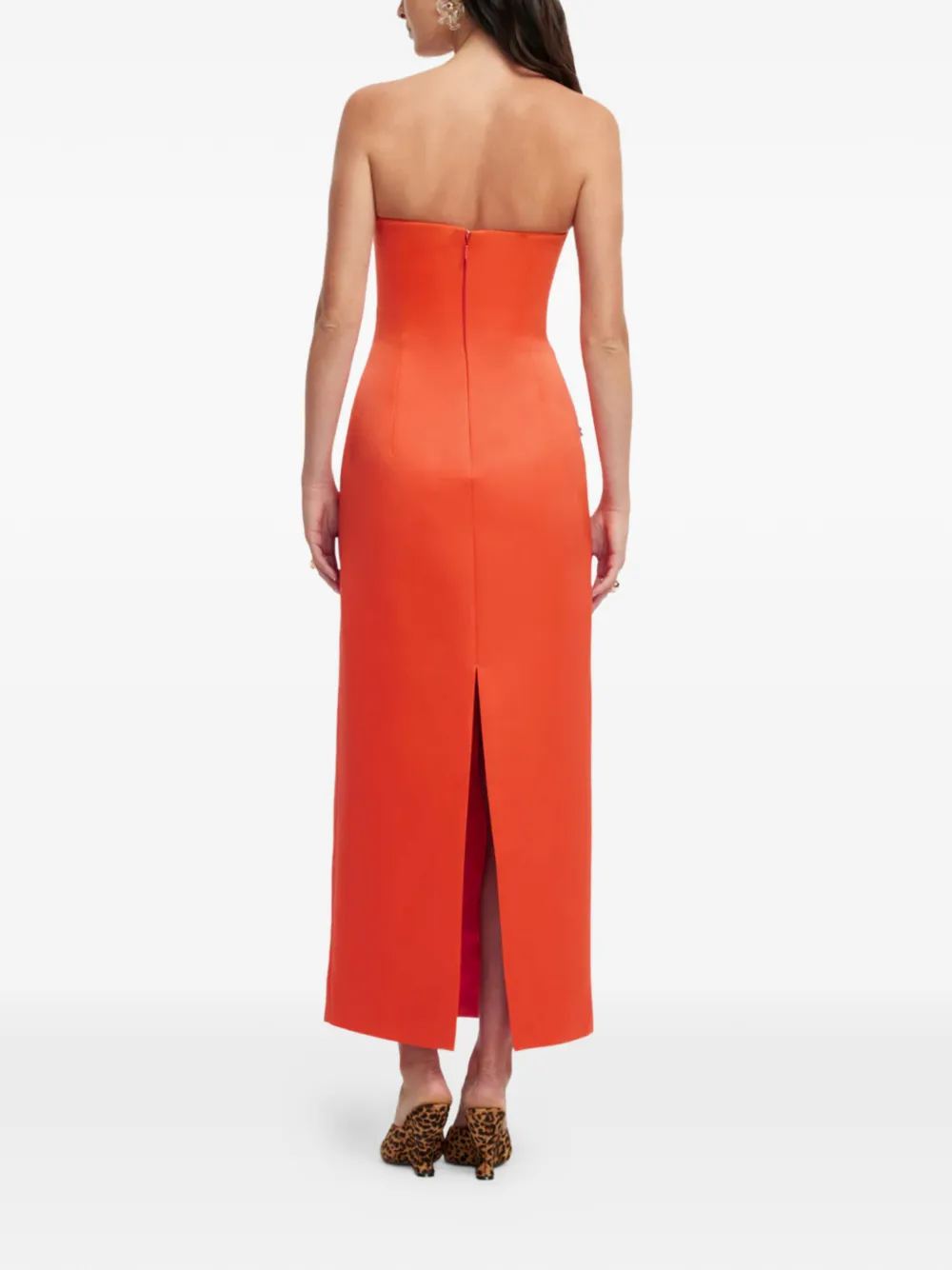 Leo Lin Ava Floral Midi Dress | Orange | FARFETCH