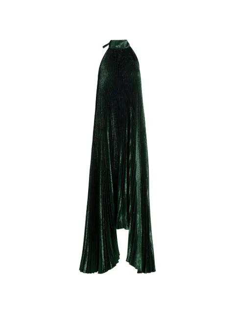 L'IDÉE Olympia pleated halterneck midi dress
