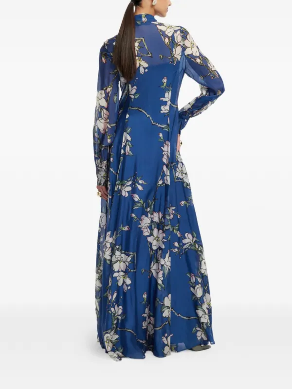 Leo Lin Katrina Floral Bow Maxi Dress | Blue | FARFETCH Leo Lin Katrina Floral Bow Maxi Dress | Blue | FARFETCH