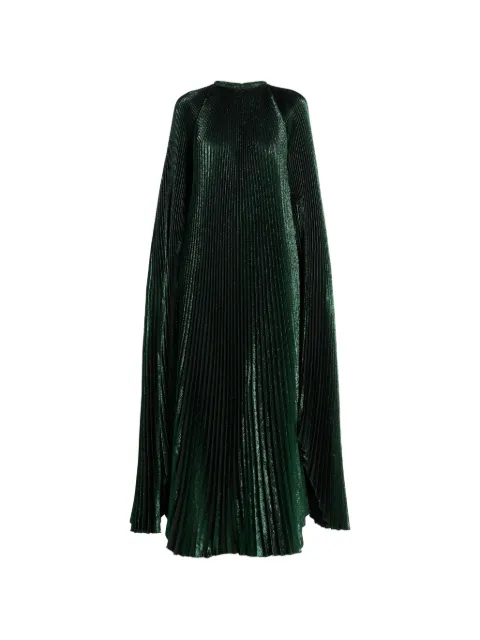 L'IDÉE lang plisseret Palais kjole med svaj