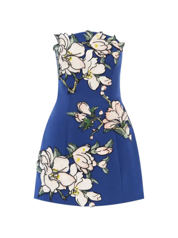 Leo Lin Zaria Floral Mini Dress | Blue | FARFETCH JO Leo Lin Zaria Floral Mini Dress | Blue | FARFETCH JO