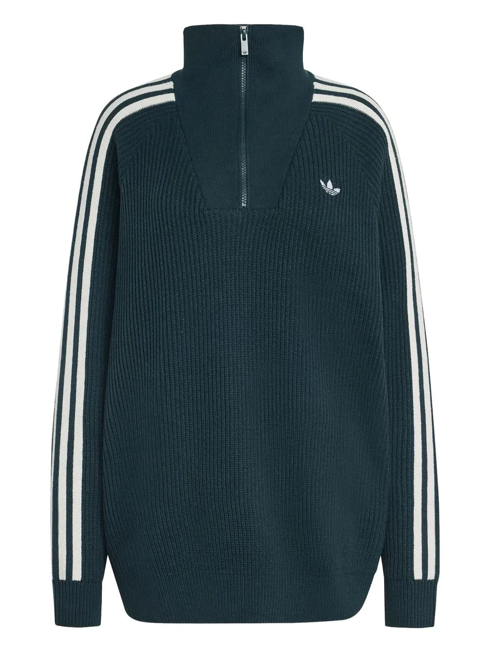 adidas funnel-neck zip-detail jumper - Verde