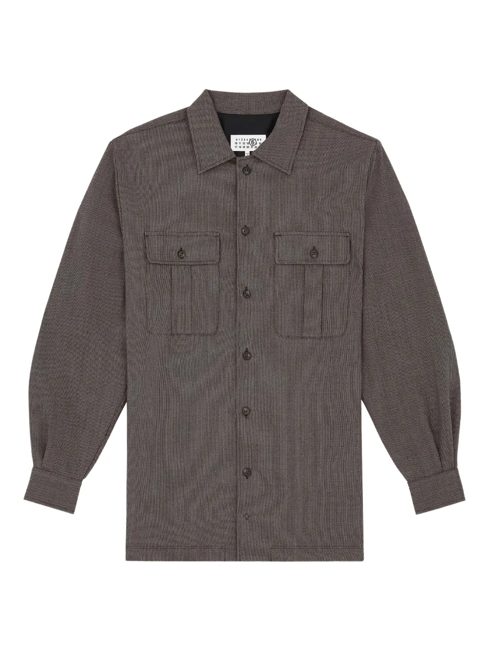 MM6 Maison Margiela virgin-wool mini shirt dress - Grigio