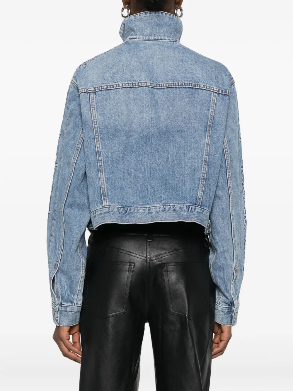 Alexander Wang Logo-embossed Denim Jacket In Blue