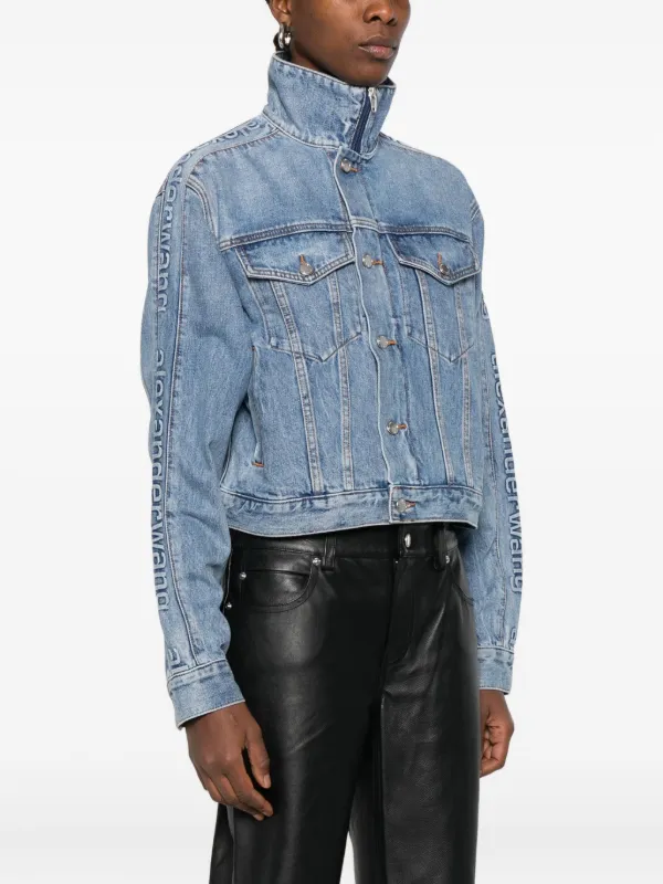 Alexander Wang logo-embossed Denim Jacket | Blue | FARFETCH