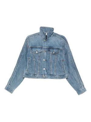 Alexander Wang logo-embossed Denim Jacket | Blue | FARFETCH