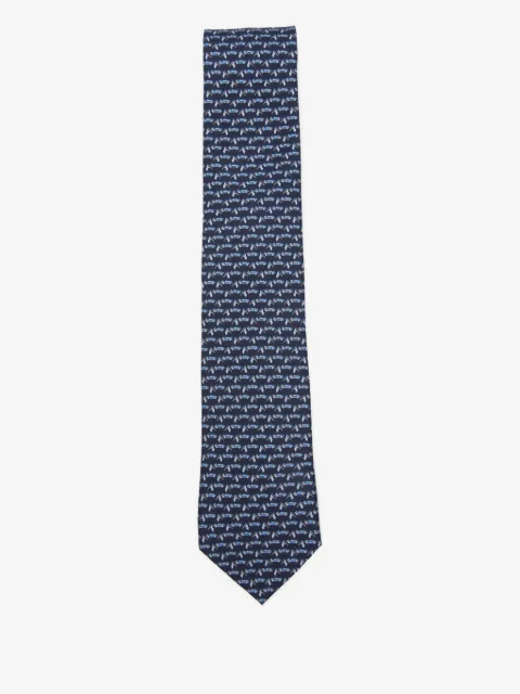 Ferragamo race print silk tie