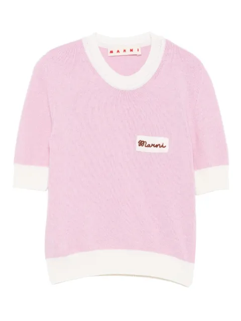 Marni embroidered crew-neck jumper