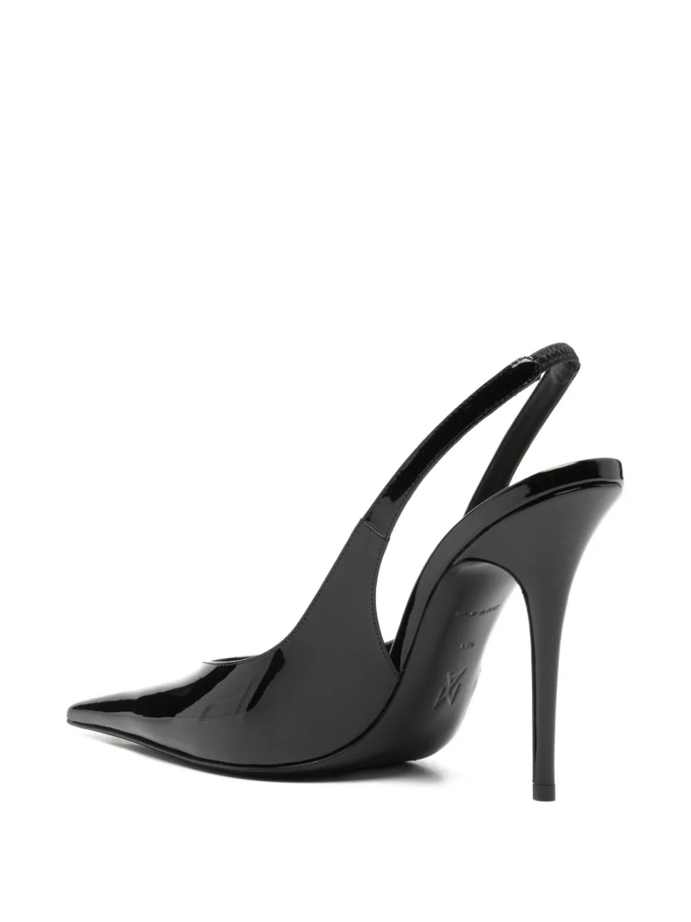 Amina Muaddi 105 mm Anok slingback pumps met puntige neus Zwart