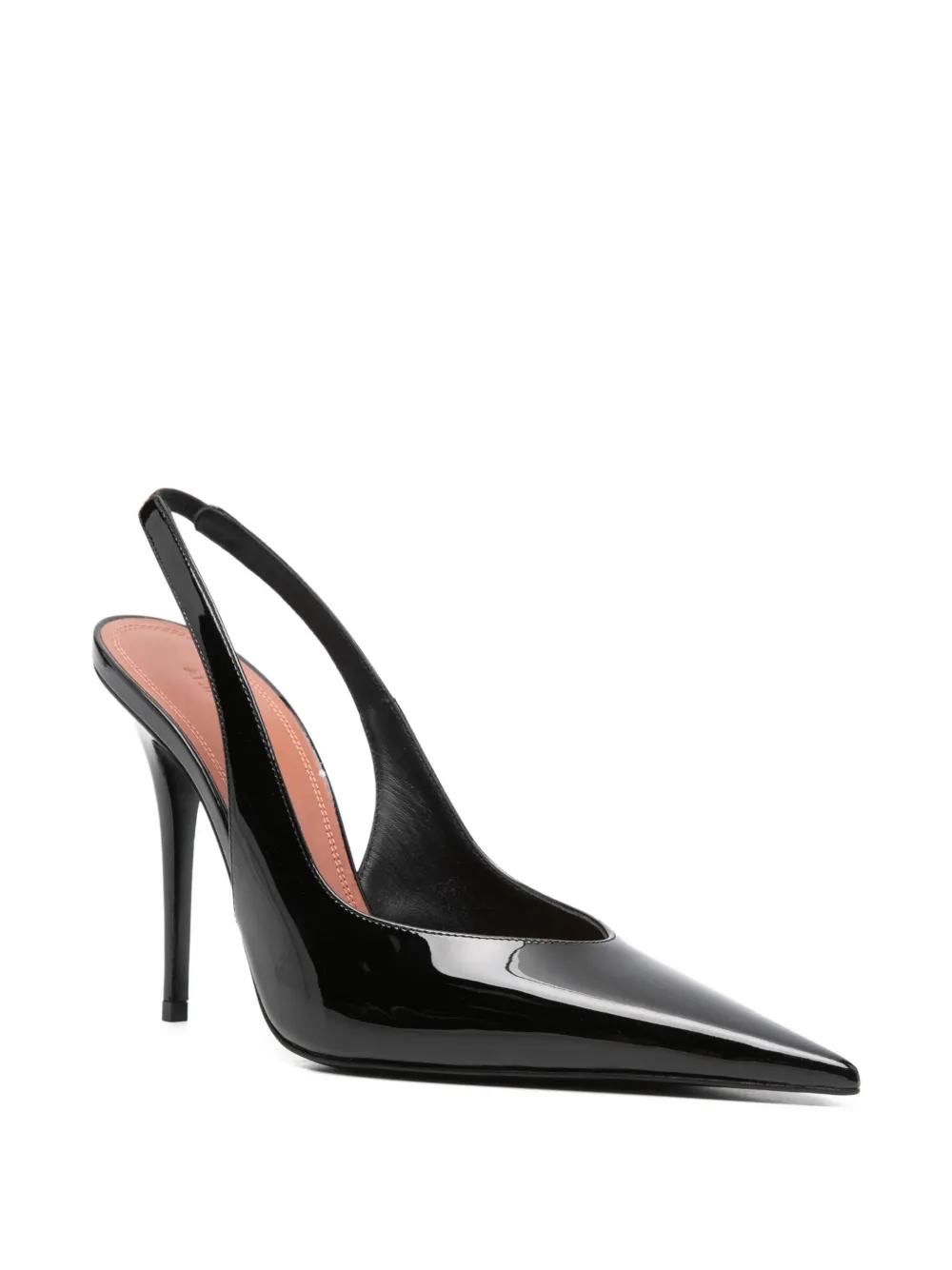 Amina Muaddi 105 mm Anok slingback pumps met puntige neus Zwart