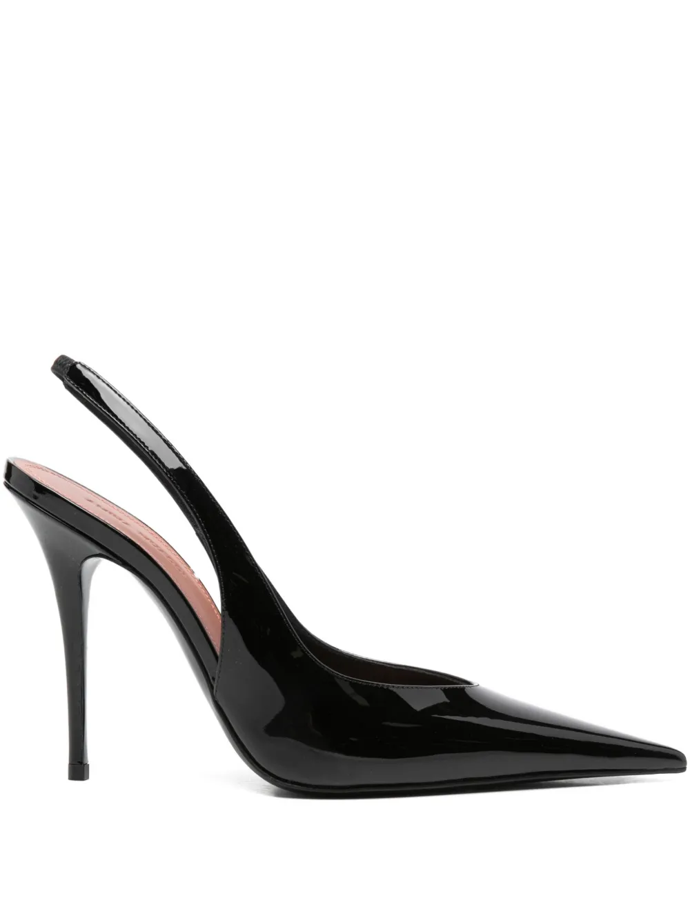 Amina Muaddi 105 mm Anok slingback pumps met puntige neus Zwart