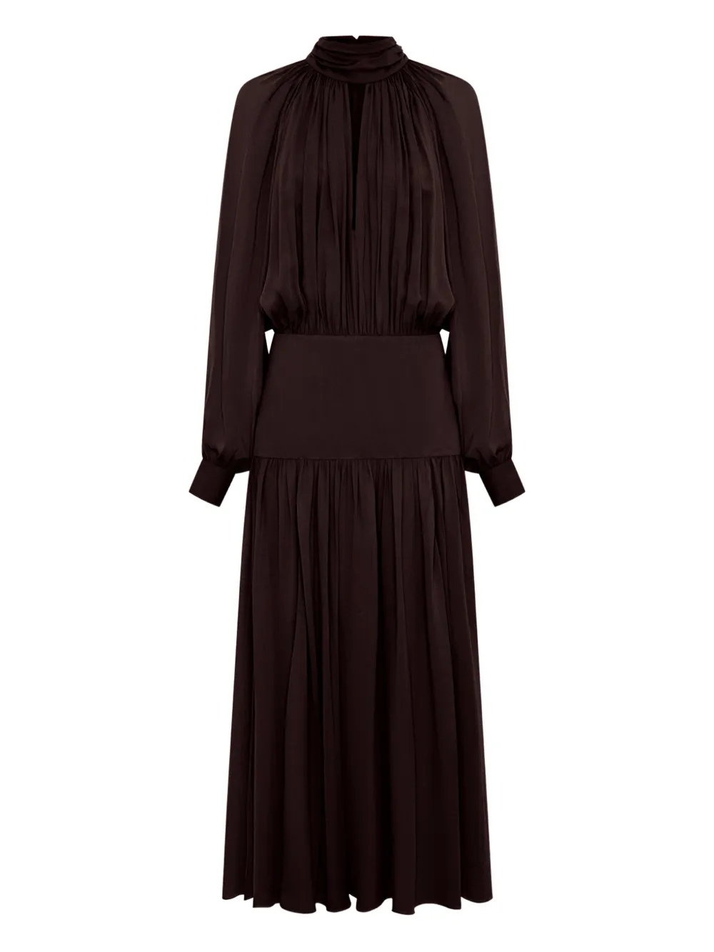 Nicholas robe Aneta à design plissé | marron | Image 1