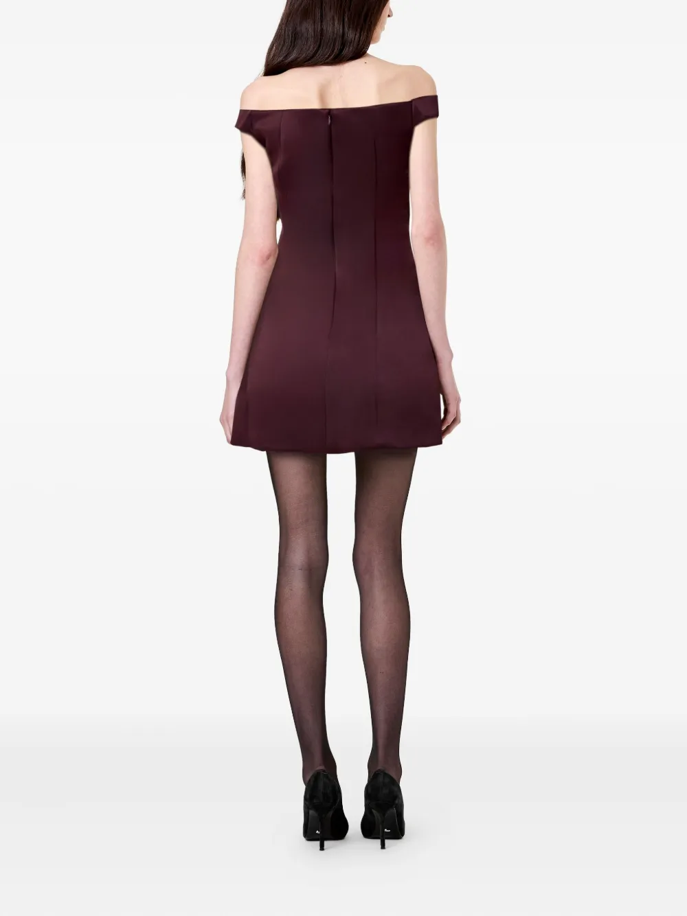 Nicholas Lilly off-shoulder mini-jurk Paars