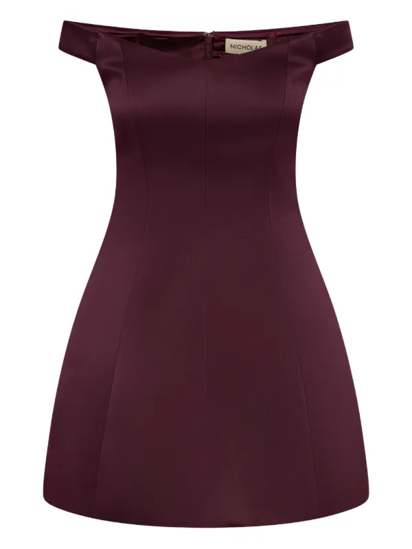 Nicholas Lilly off-shoulder Mini Dress | Purple | FARFETCH IN Nicholas Lilly off-shoulder Mini Dress | Purple | FARFETCH IN