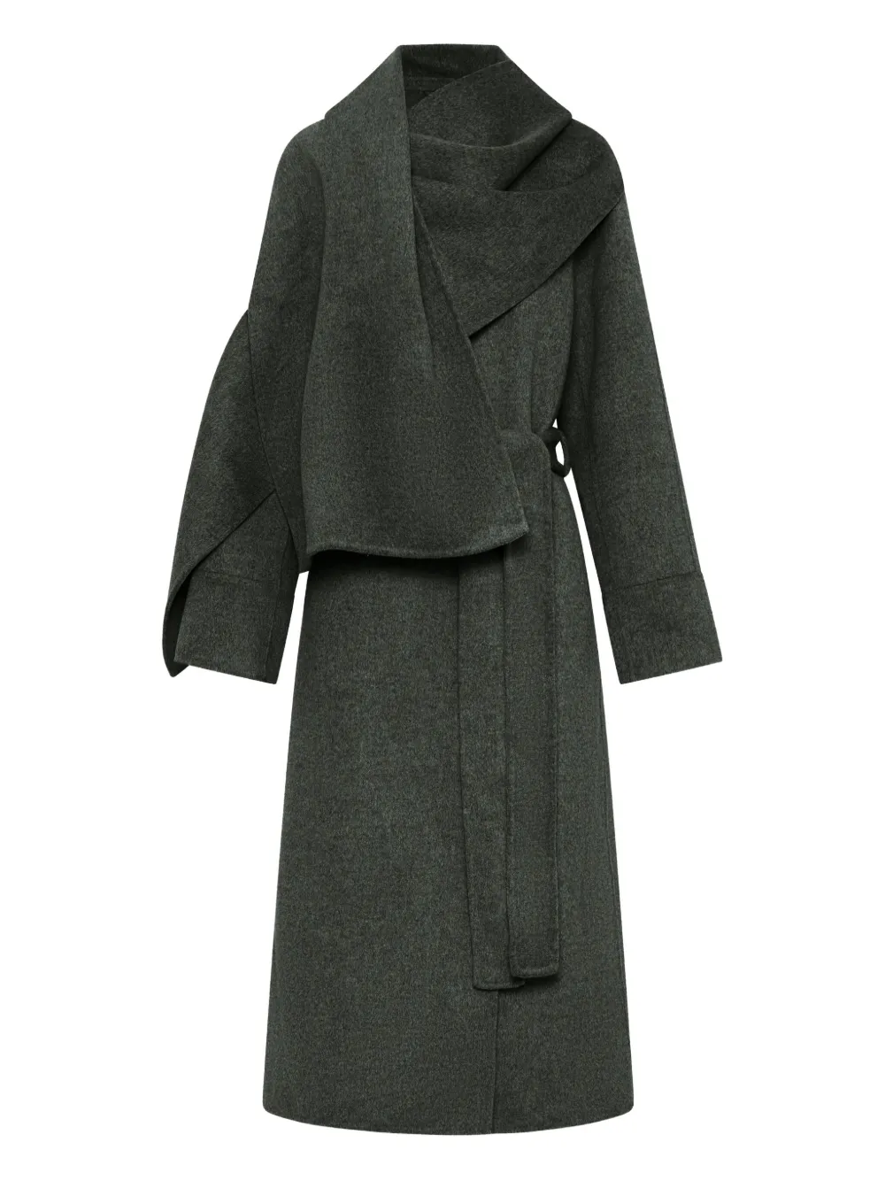 Nicholas Candice Shawl Belted Coat In Gray