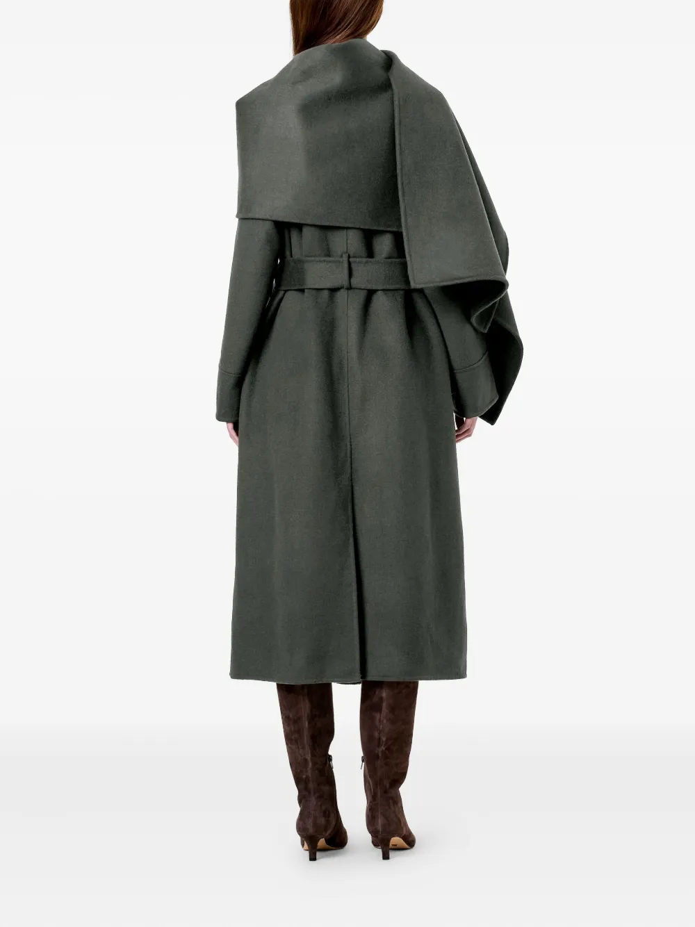Nicholas Candice Shawl Belted Coat In Gray