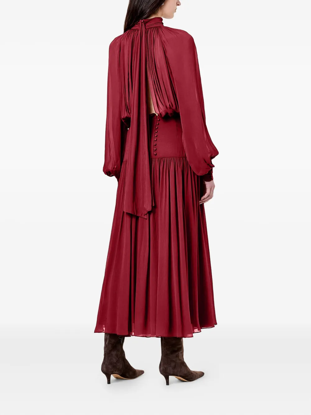 Nicholas Aneta Gathered Dress In Red