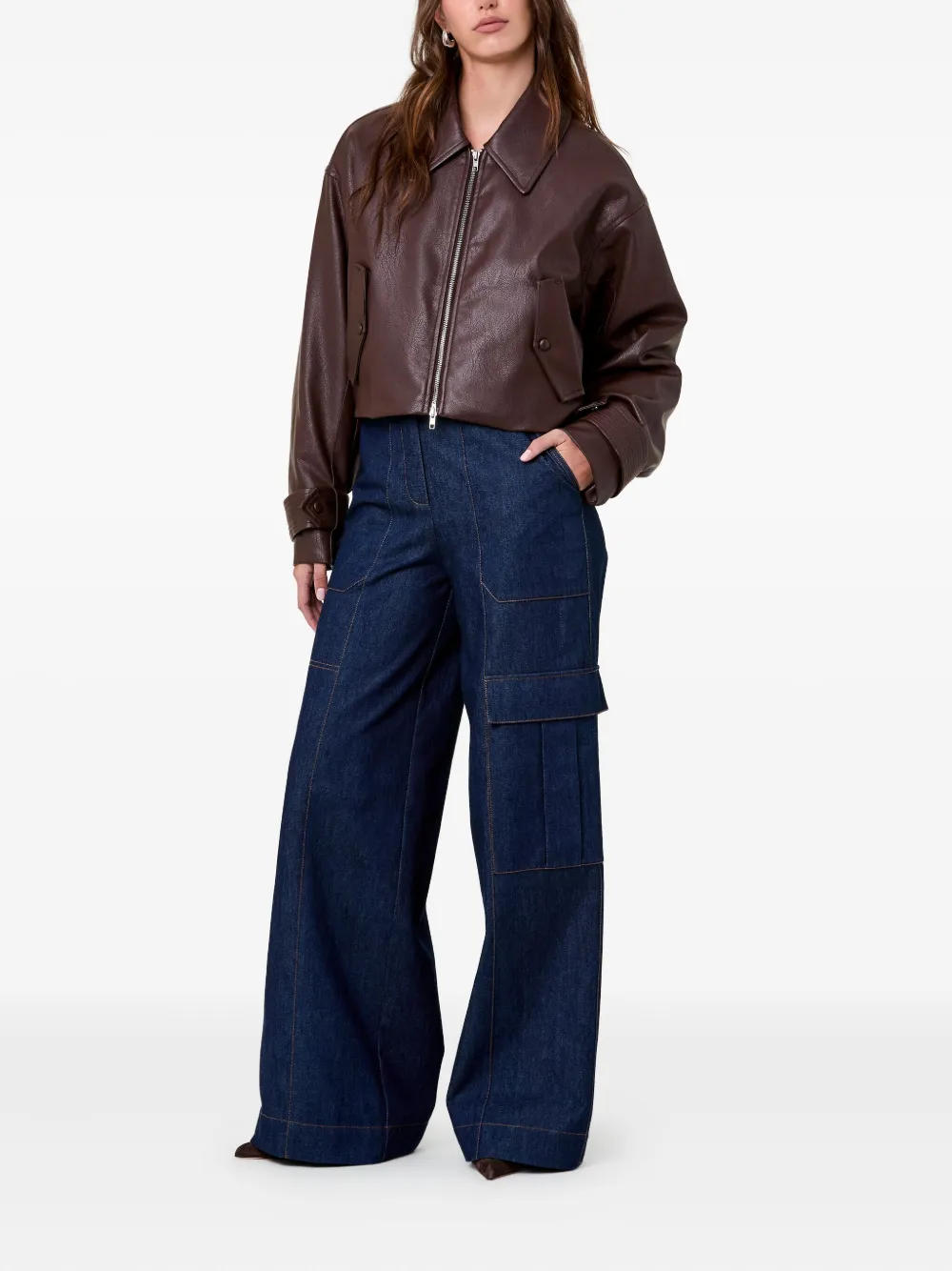 Nicholas Paris Zip Jacket In Brown