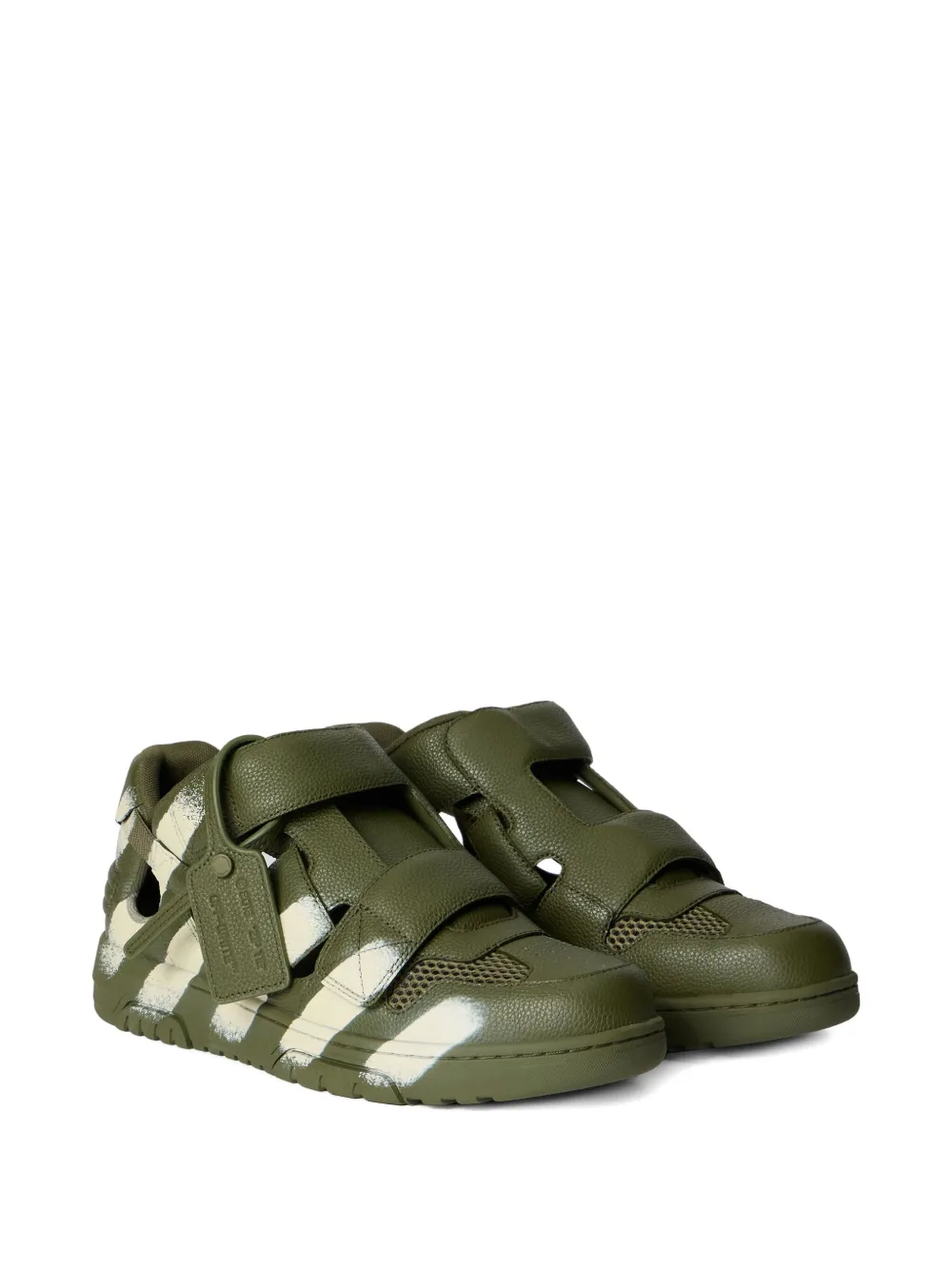 Off-White Out Of Office gestreepte sneakers Groen