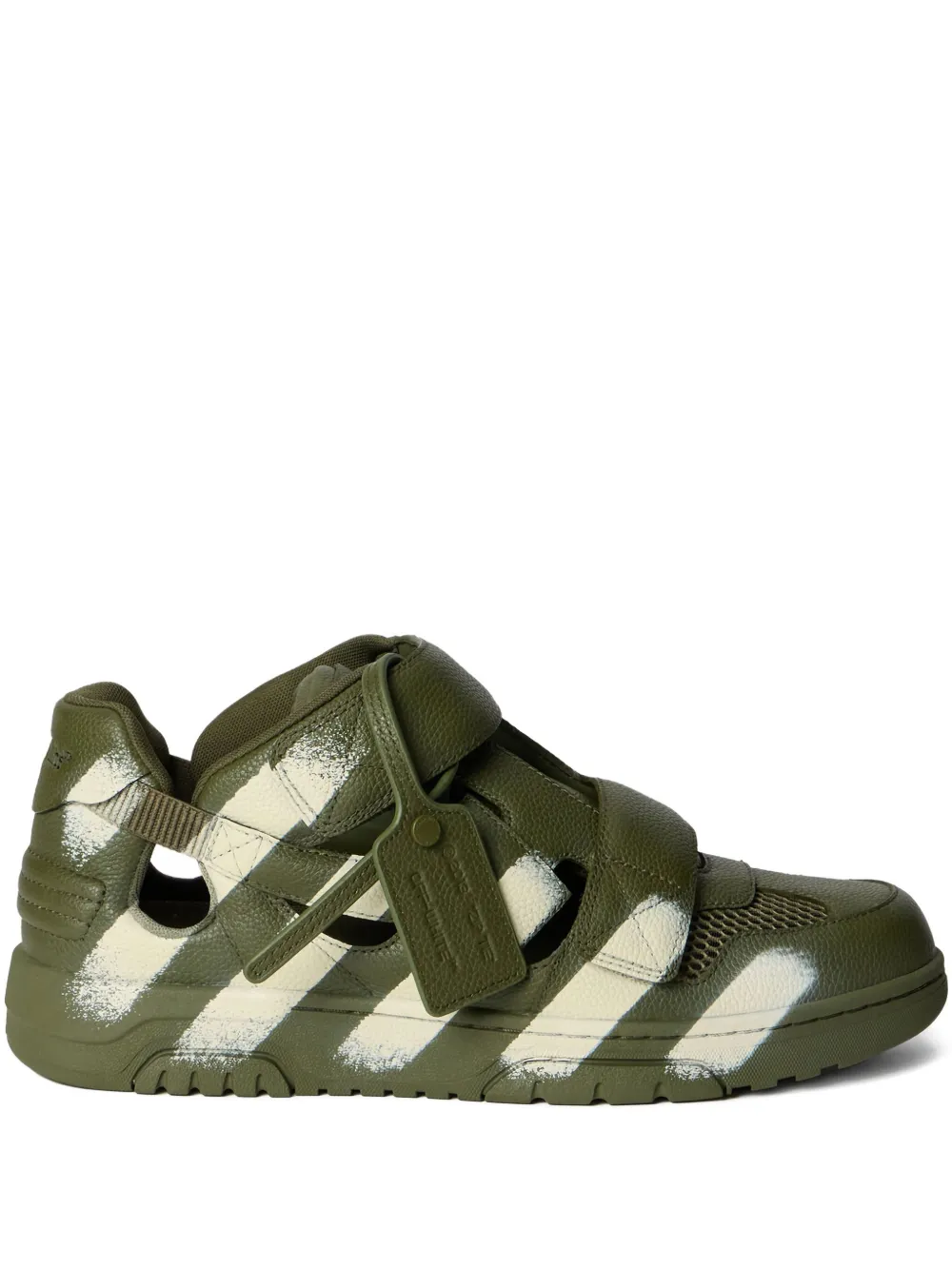 Off-White Out Of Office striped-print sneakers | Green | Image 1