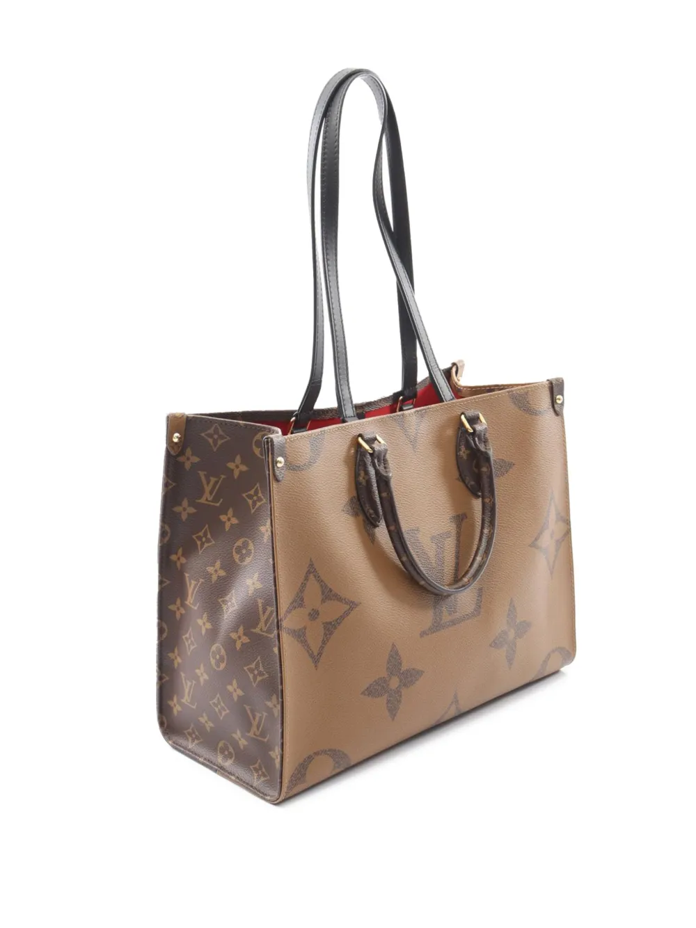 Pre-owned Louis Vuitton 2021 Monogram Giant Onthego Mm Satchel In Brown