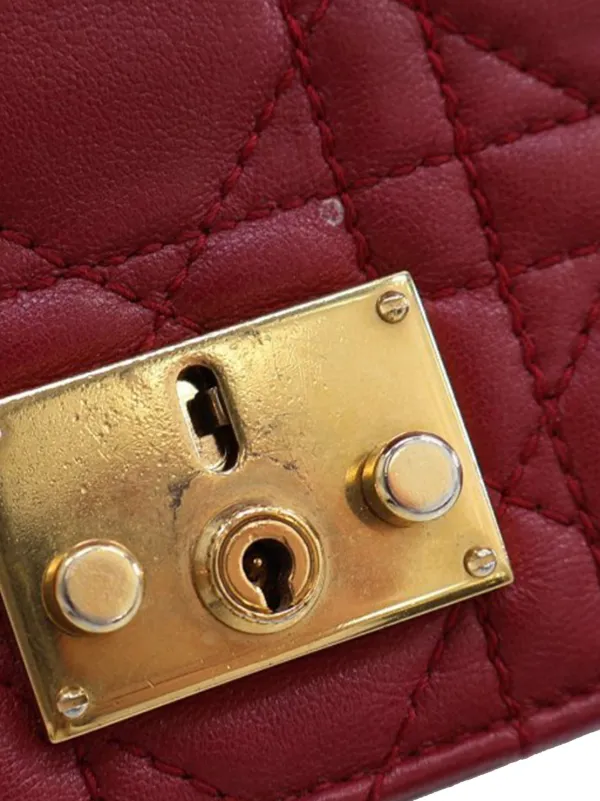 Christian Dior Pre-Owned 2017 Lambskin Cannage DiorAddict Wristlet