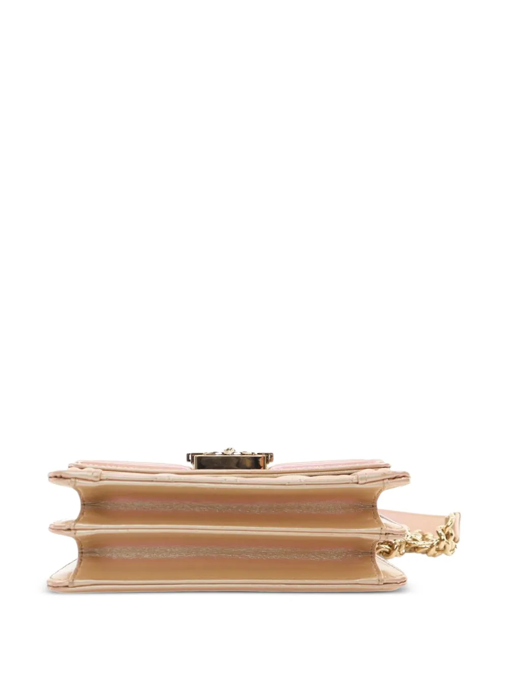 Pre-owned Chanel 2019 Quilted Iridescent Calfskin North South Boy Flap Crossbody Bag In Gold