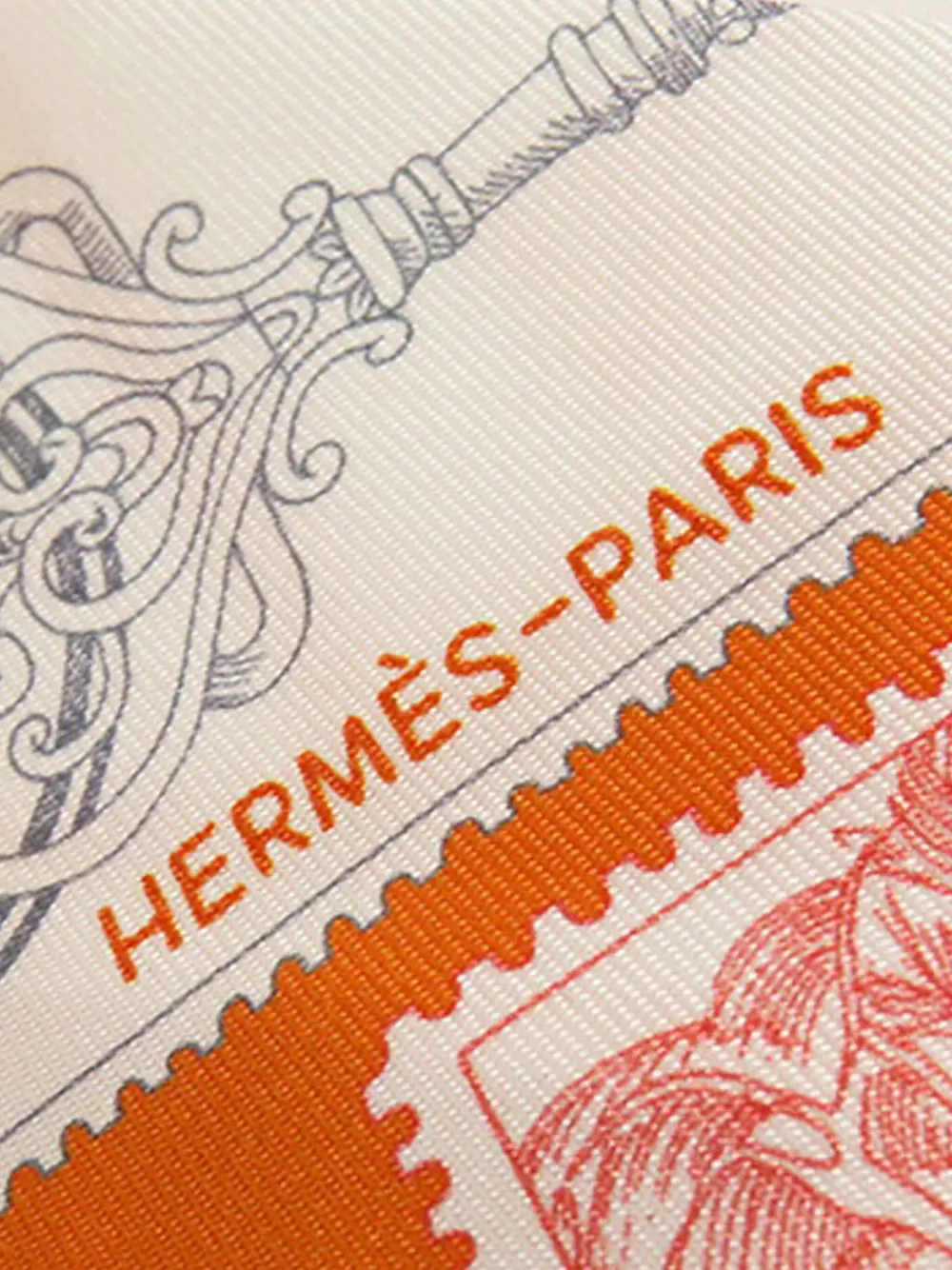 Pre-owned Hermes 2020-2025 Le Philateliste Du Faubourg Silk Twilly Scarf Scarves In Orange