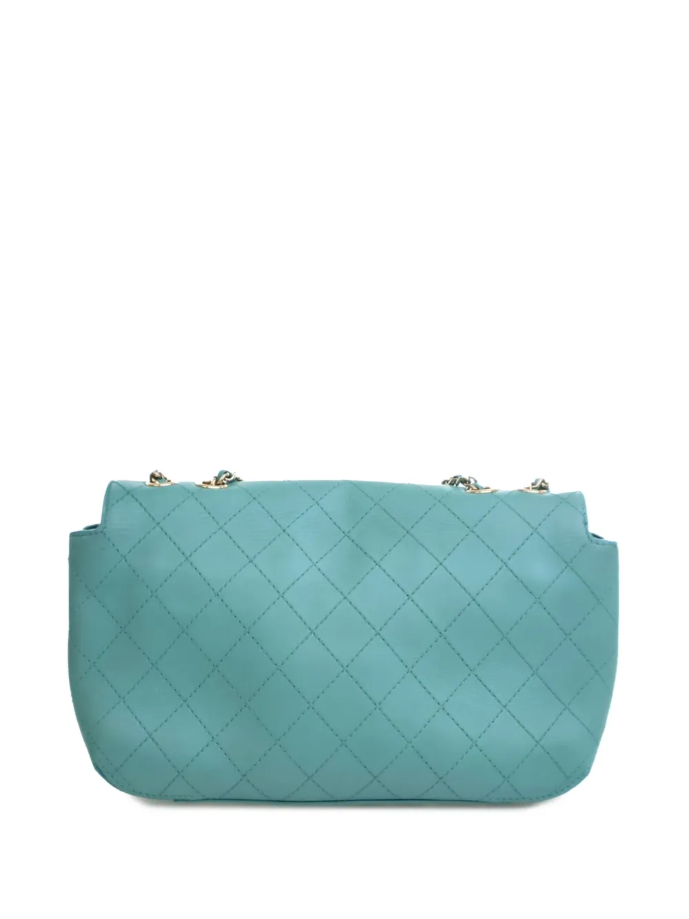 Pre-owned Chanel 2019 Medium Stitched Calfskin Covered Cc Flap Crossbody Bag In Blue