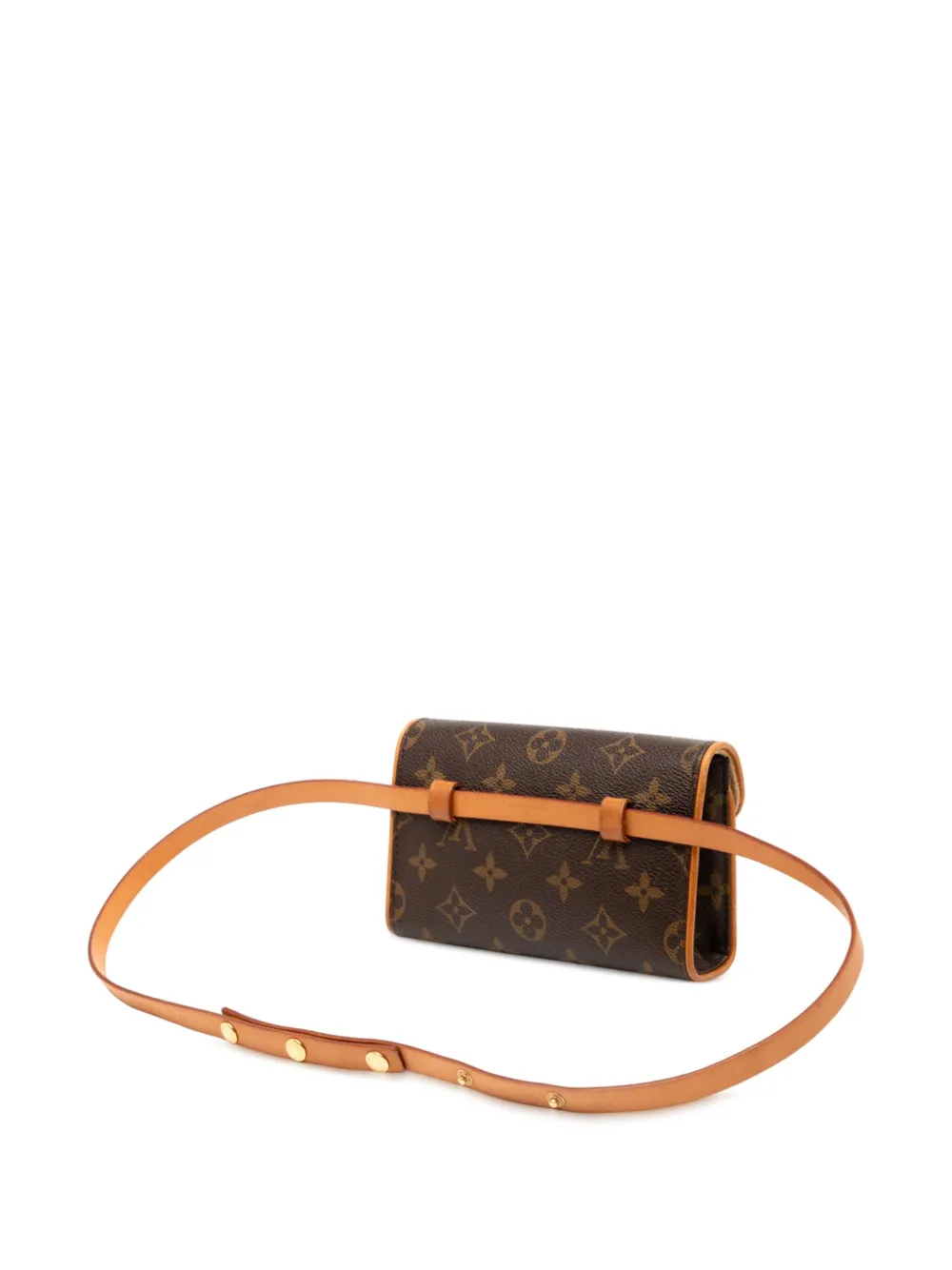 Pre-owned Louis Vuitton 2003 Monogram Pochette Florentine Belt Bag In Brown