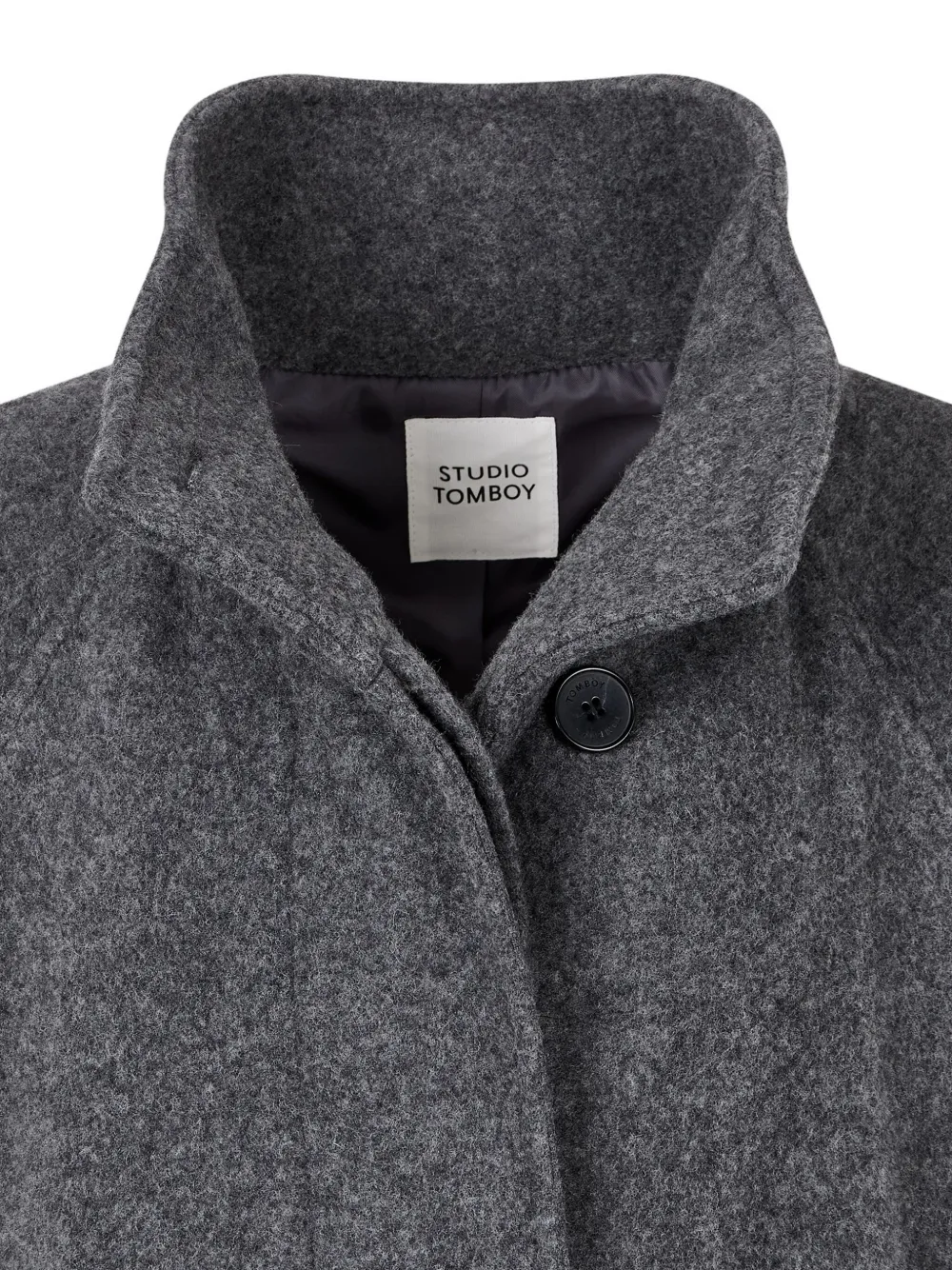 STUDIO TOMBOY Jas met hoge kraag en ceintuur Grijs