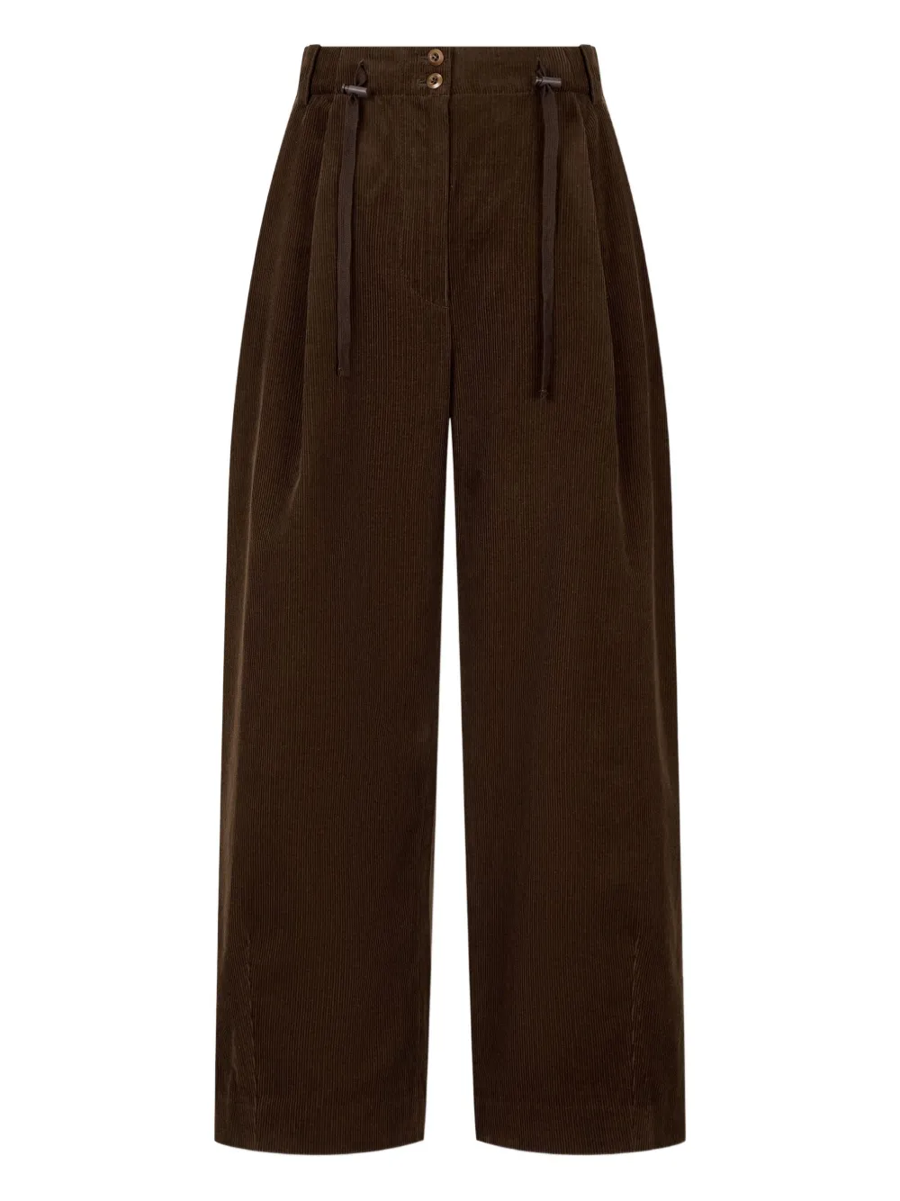 Studio Tomboy Drawstring Corduroy Trousers In Brown
