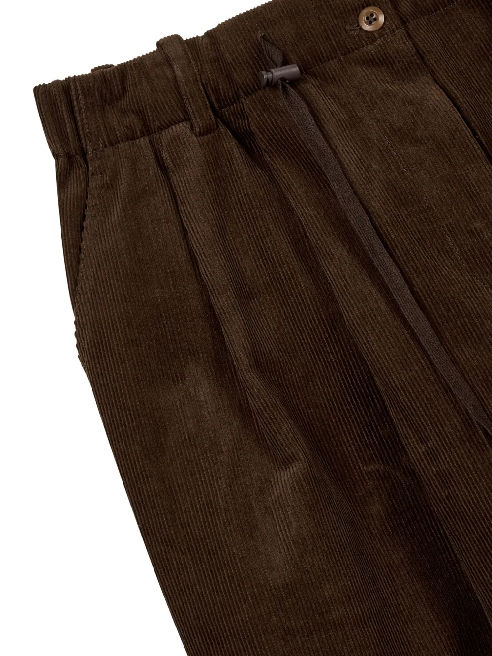 Studio Tomboy Drawstring Corduroy Trousers In Brown