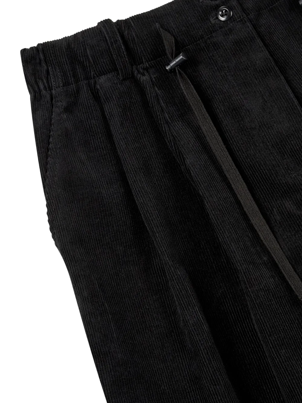Studio Tomboy Drawstring Corduroy Trousers In Black
