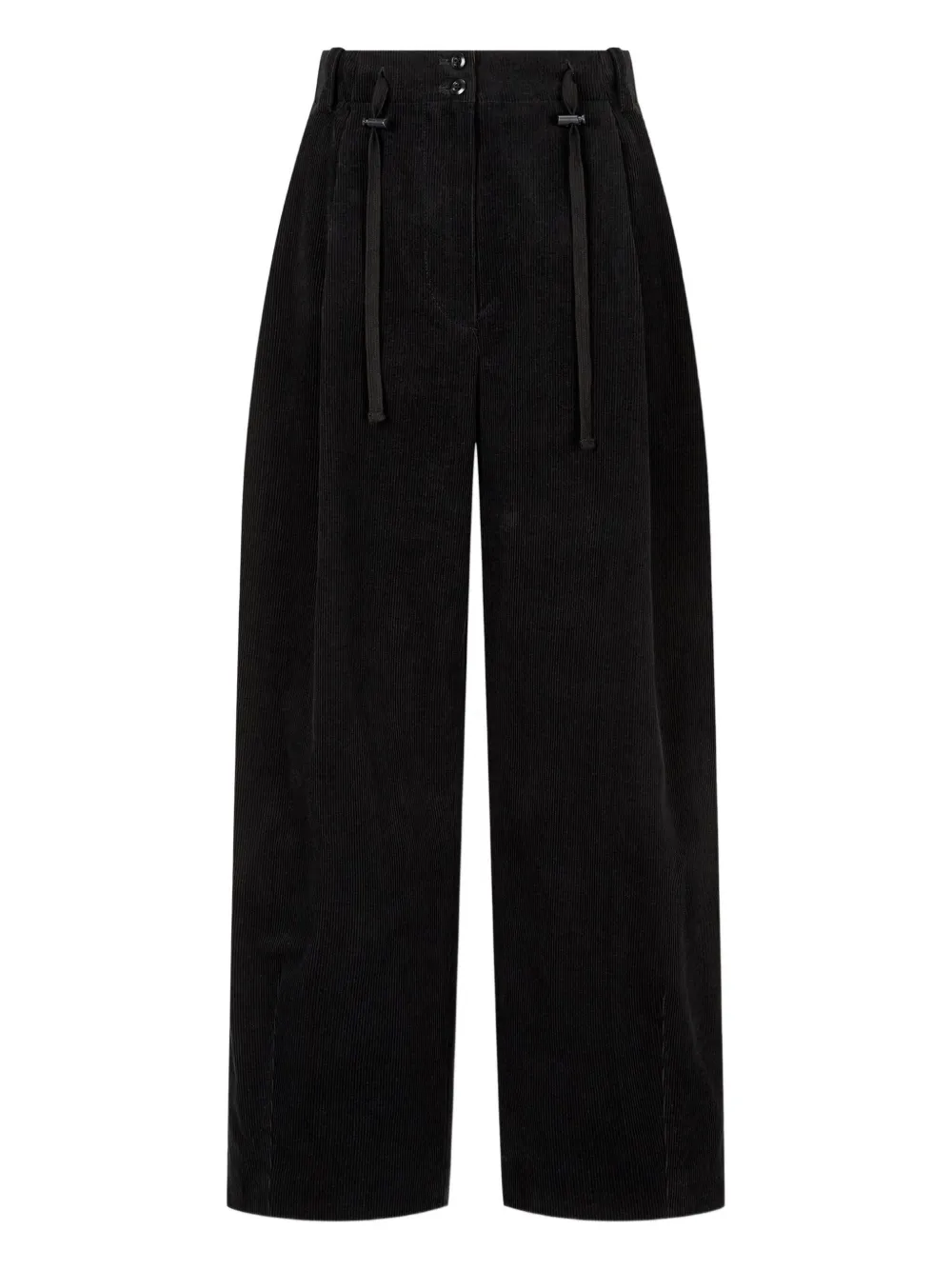 Studio Tomboy Drawstring Corduroy Trousers In Black
