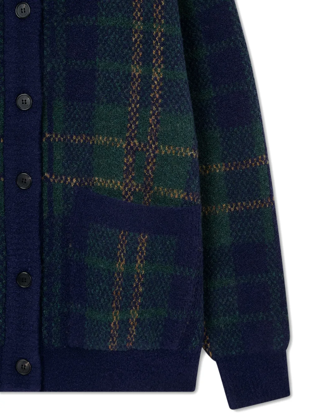  Tomboy Checkered Crew-neck Cardigan - Green 