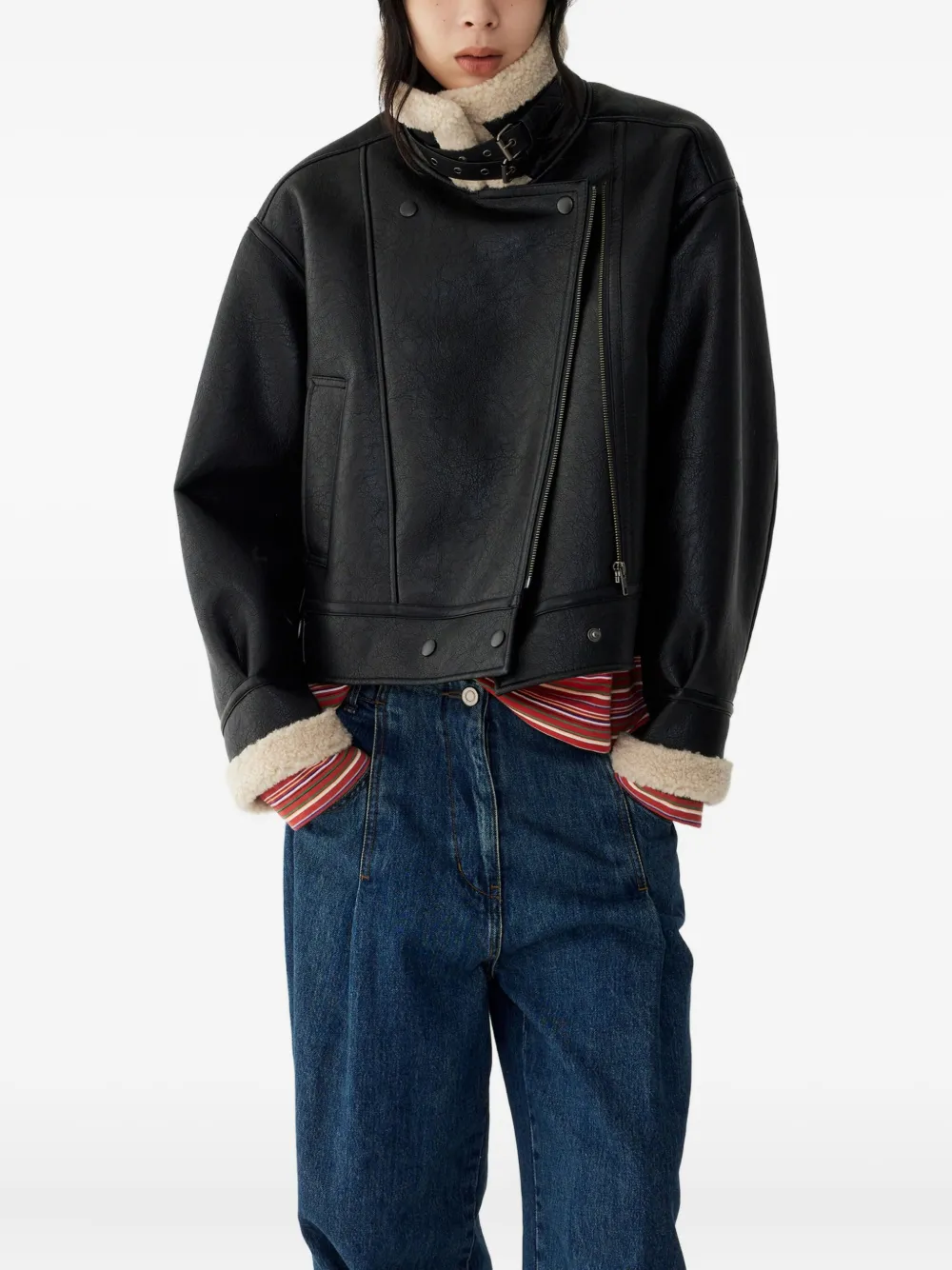 STUDIO TOMBOY Lammy jack van imitatieleer Zwart