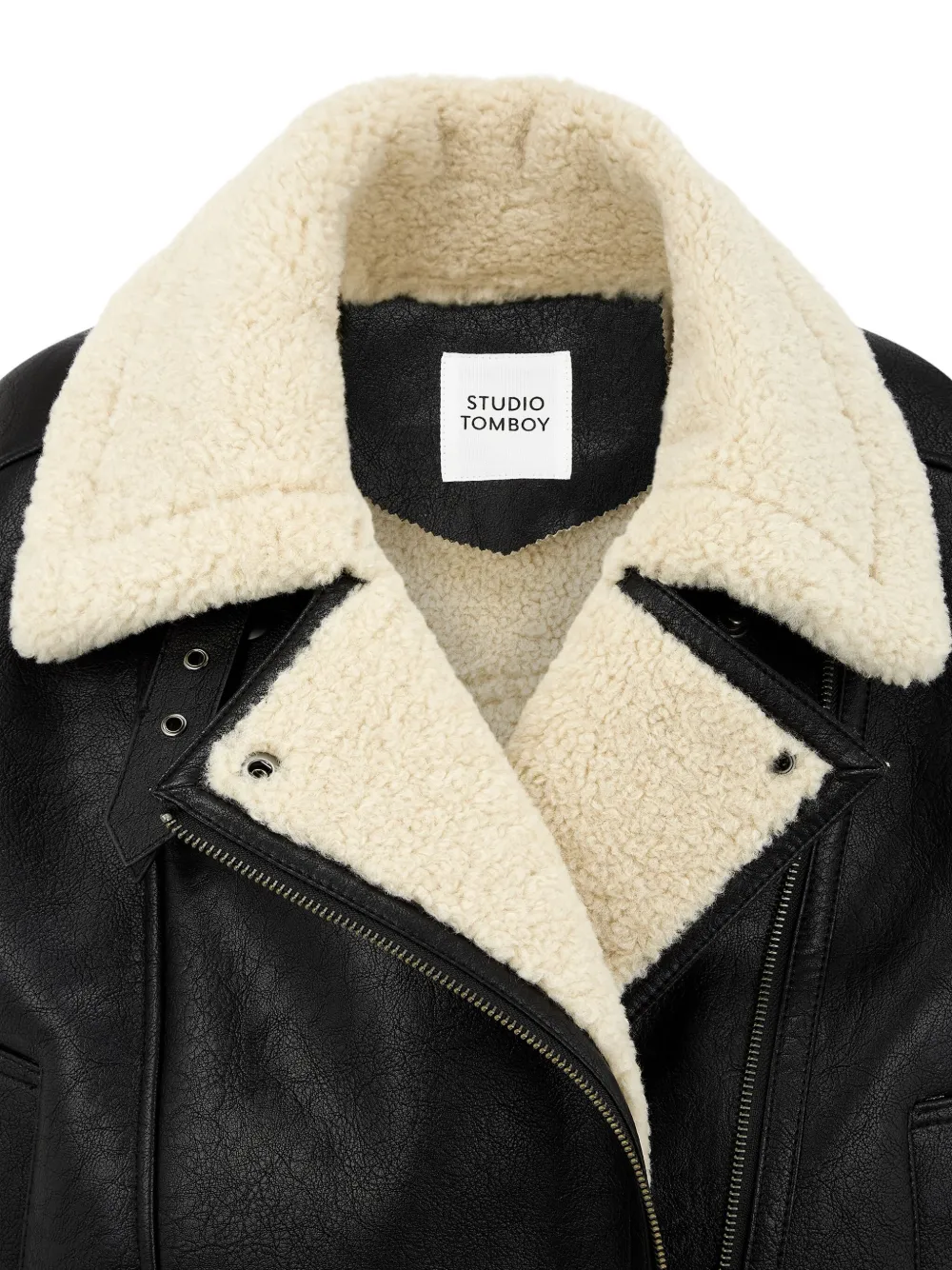 STUDIO TOMBOY Lammy jack van imitatieleer Zwart