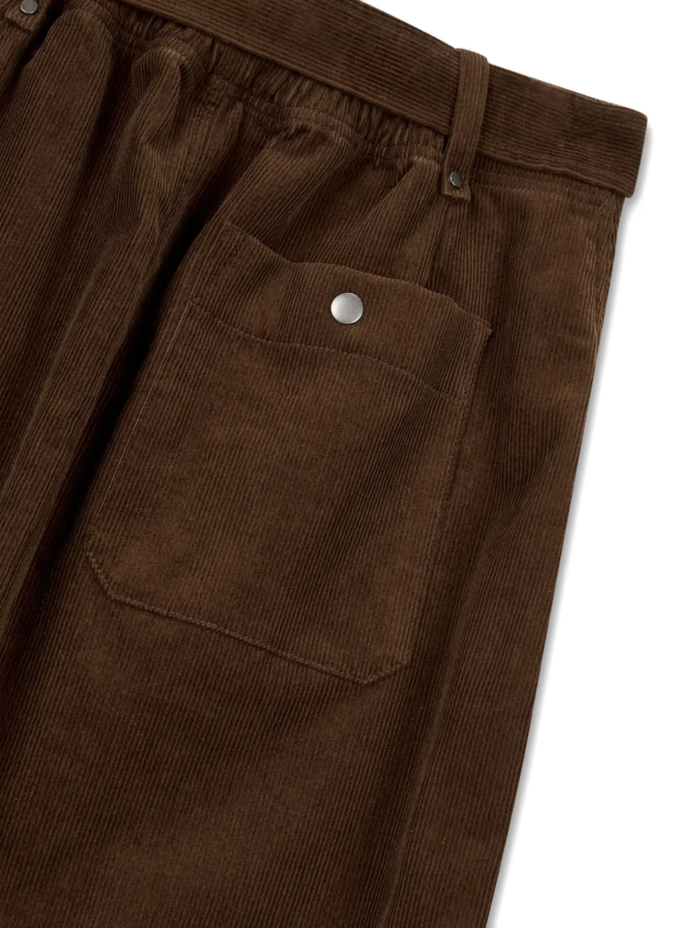 STUDIO TOMBOY Ribfluwelen rok met ceintuur Bruin