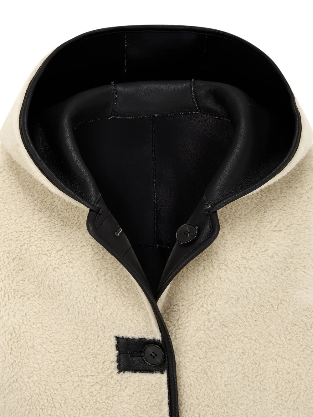 STUDIO TOMBOY Omkeerbaar jack van imitatieleer met capuchon Beige