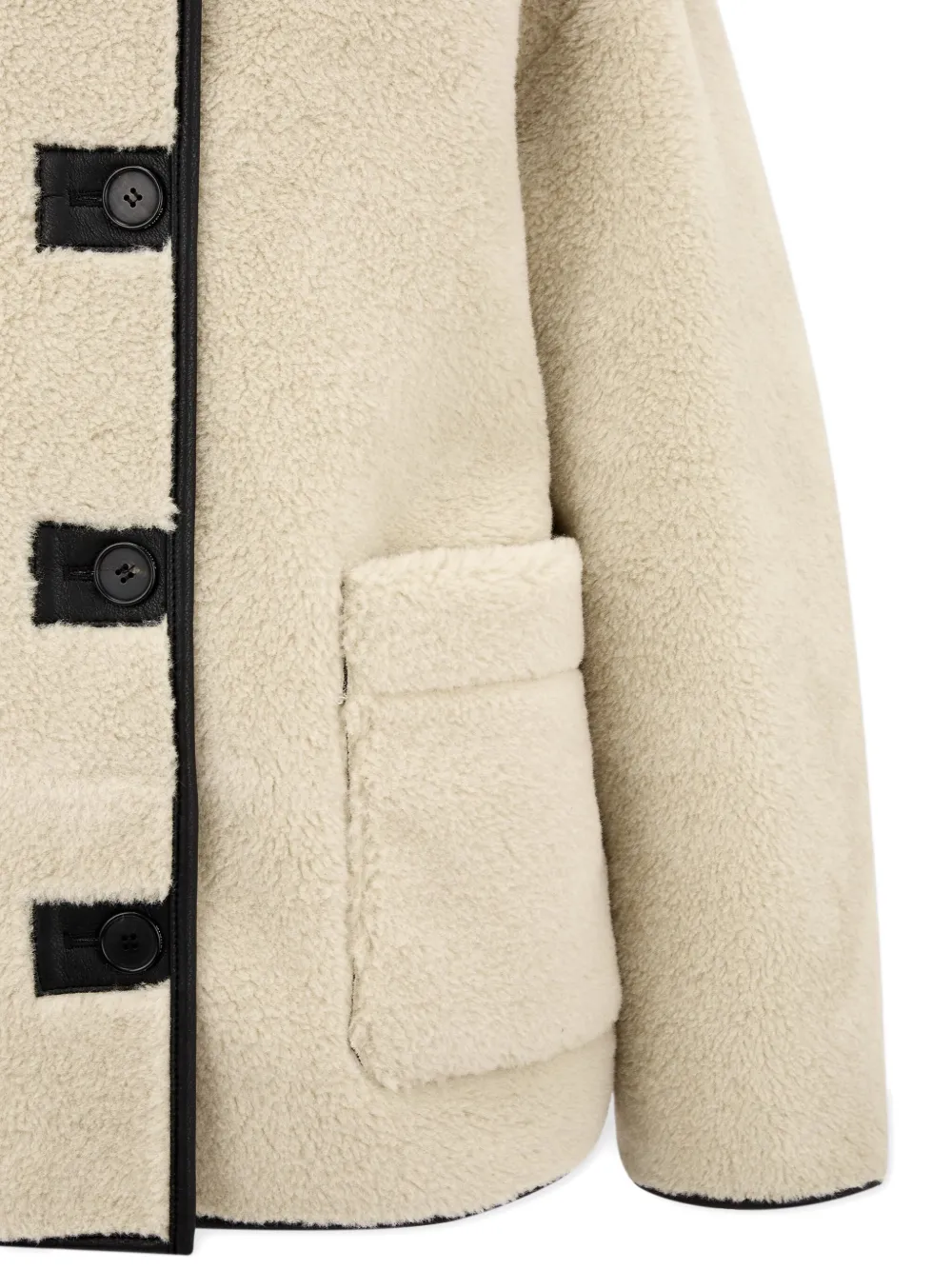 STUDIO TOMBOY Omkeerbaar jack van imitatieleer met capuchon Beige