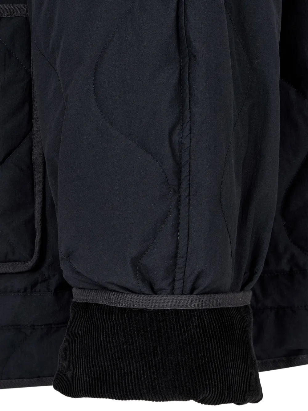 Studio Tomboy Quilted Corduroy Jacket In Black